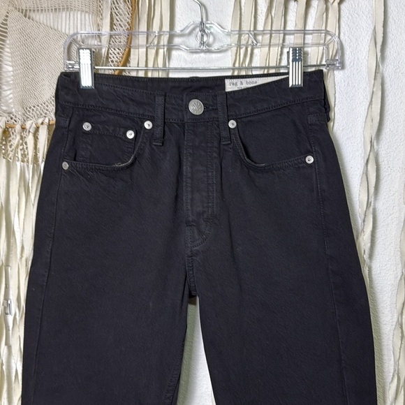 Rag & Bone Black Tapered Leg Slim Boyfriend Jeans Size 24 - Picture 9 of 15